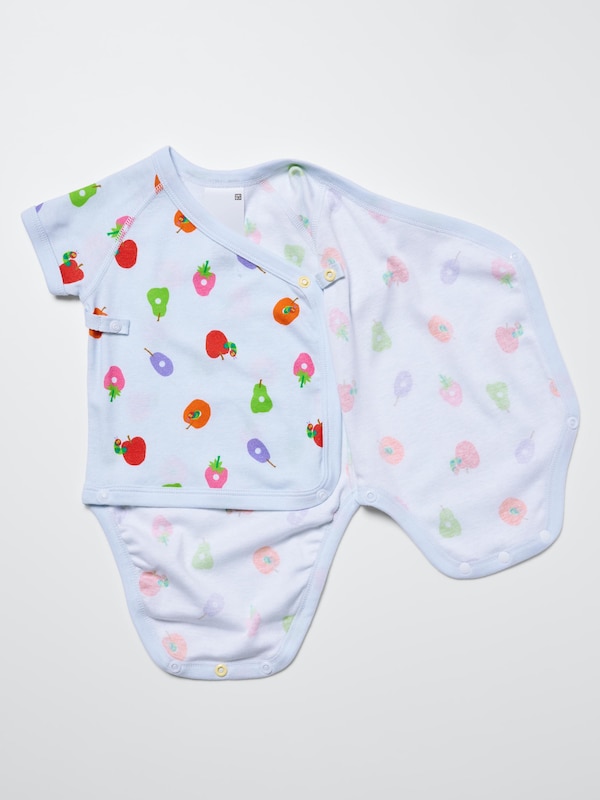 Baby Bodysuit Short Sleeve | Open Front | Caterpillar