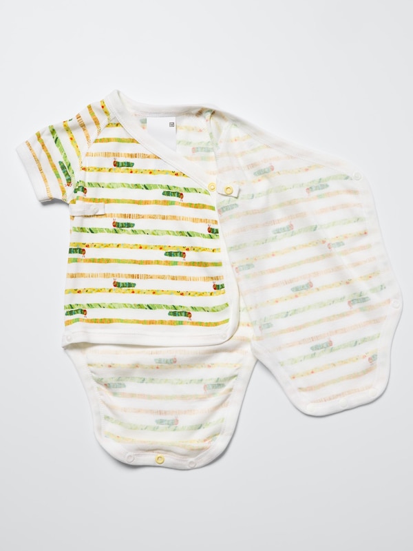Baby Bodysuit Short Sleeve | Open Front | Caterpillar
