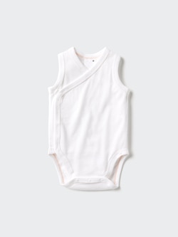 Baby Sleeveless Cotton Mesh Bodysuits | Open Front