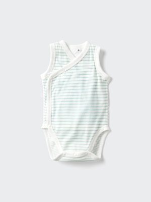 Baby Sleeveless Cotton Mesh Bodysuits | Open Front
