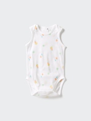 Baby Cotton Mesh Sleeveless Bodysuit | Print