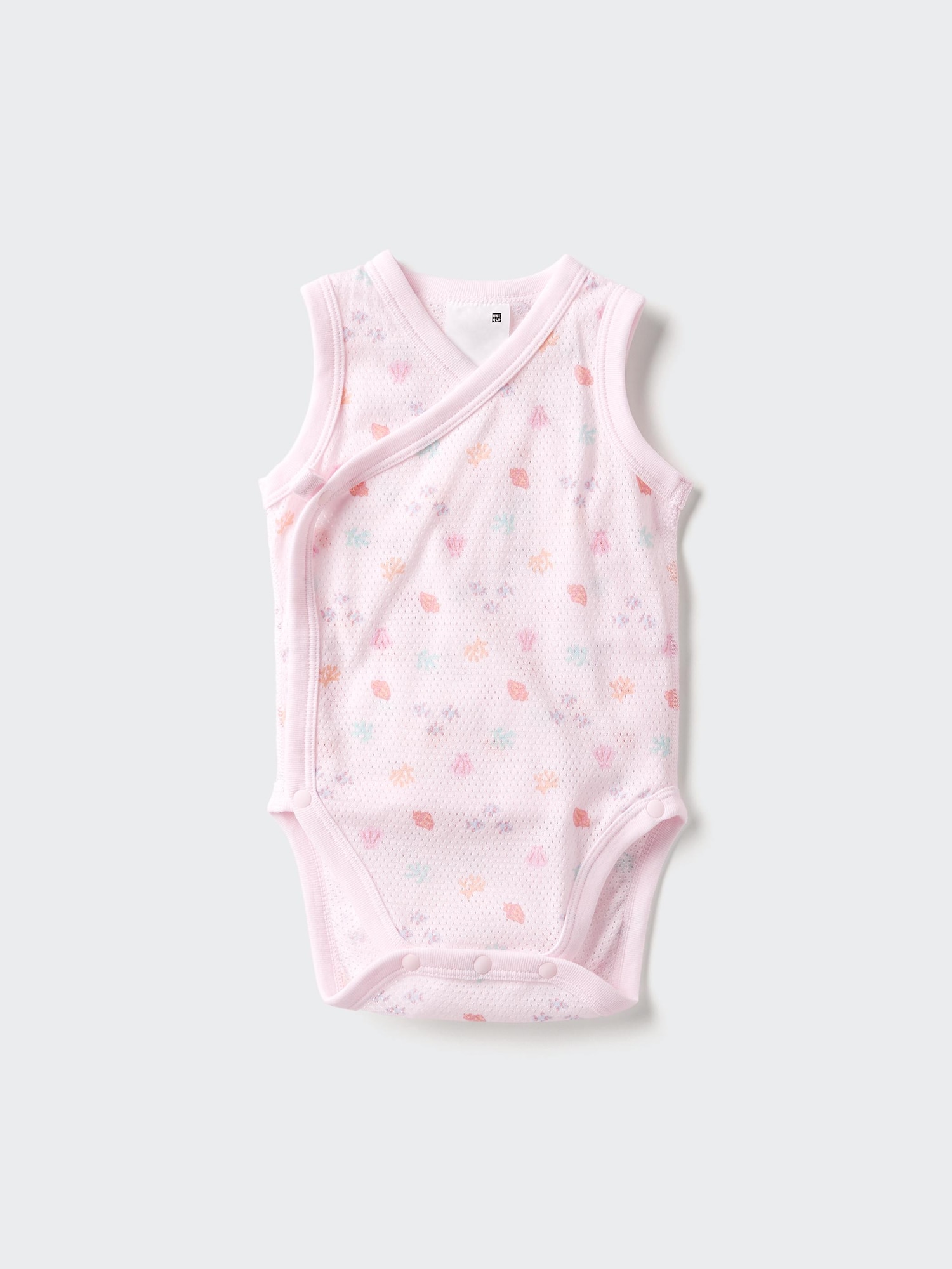 Baby Sleeveless Cotton Mesh Bodysuits | Open Front | Printed - thumbnail 2