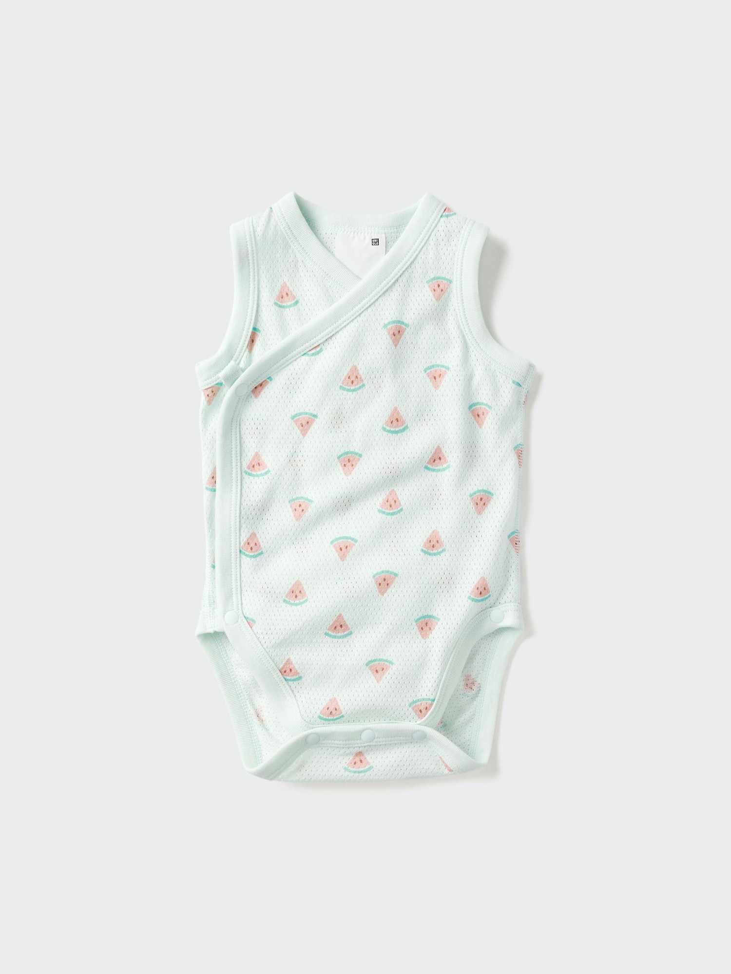 Baby Sleeveless Cotton Mesh Bodysuits | Open Front | Printed - thumbnail 4