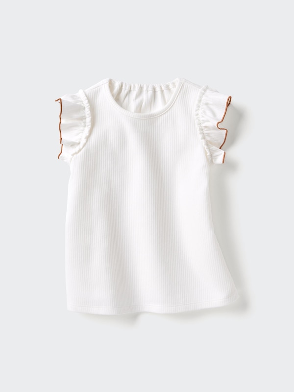 AIRism Cotton Crew Neck T-Shirt | Frilled