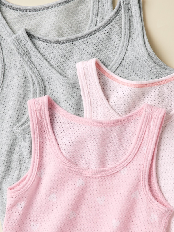 Cotton Mesh Vest Top (2 Pack, Printed)