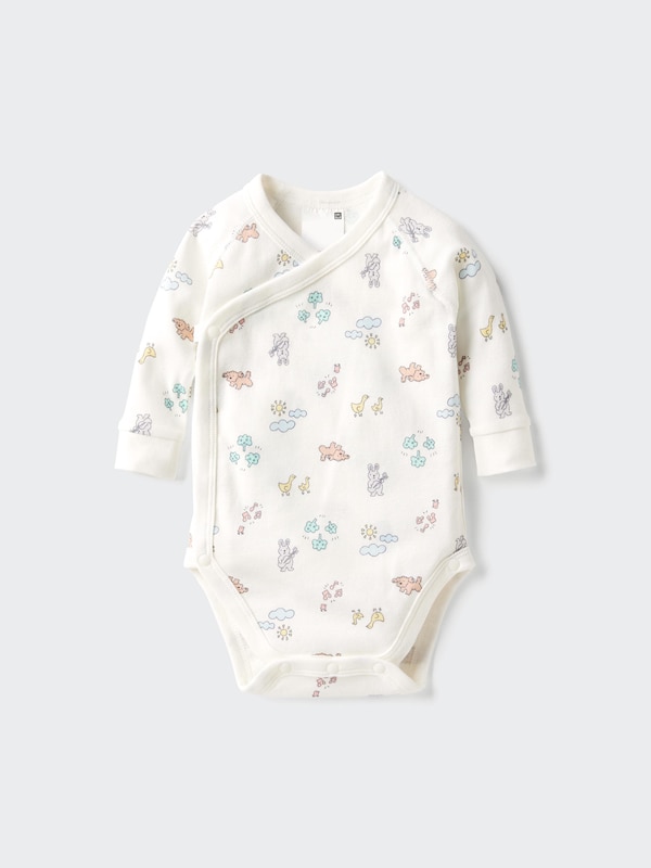 Baby Long Sleeve Bodysuit | Printed | Open Front