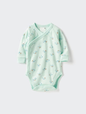 Baby Long Sleeve Bodysuit | Printed | Open Front