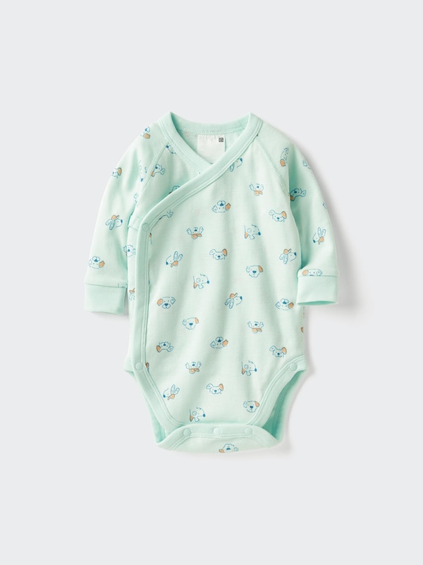 Baby Long Sleeve Bodysuit | Printed | Open Front