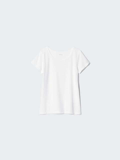Uniqlo Hvid - Airism Mesh Scoop Neck T-Shirt - 3-4 Years (110Cm)