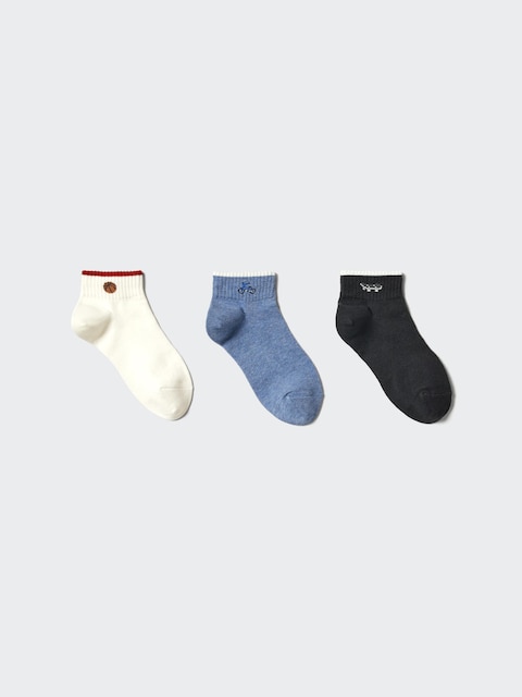 Короткие носки Uniqlo | 3 пары | В полоску OFF WHITE
