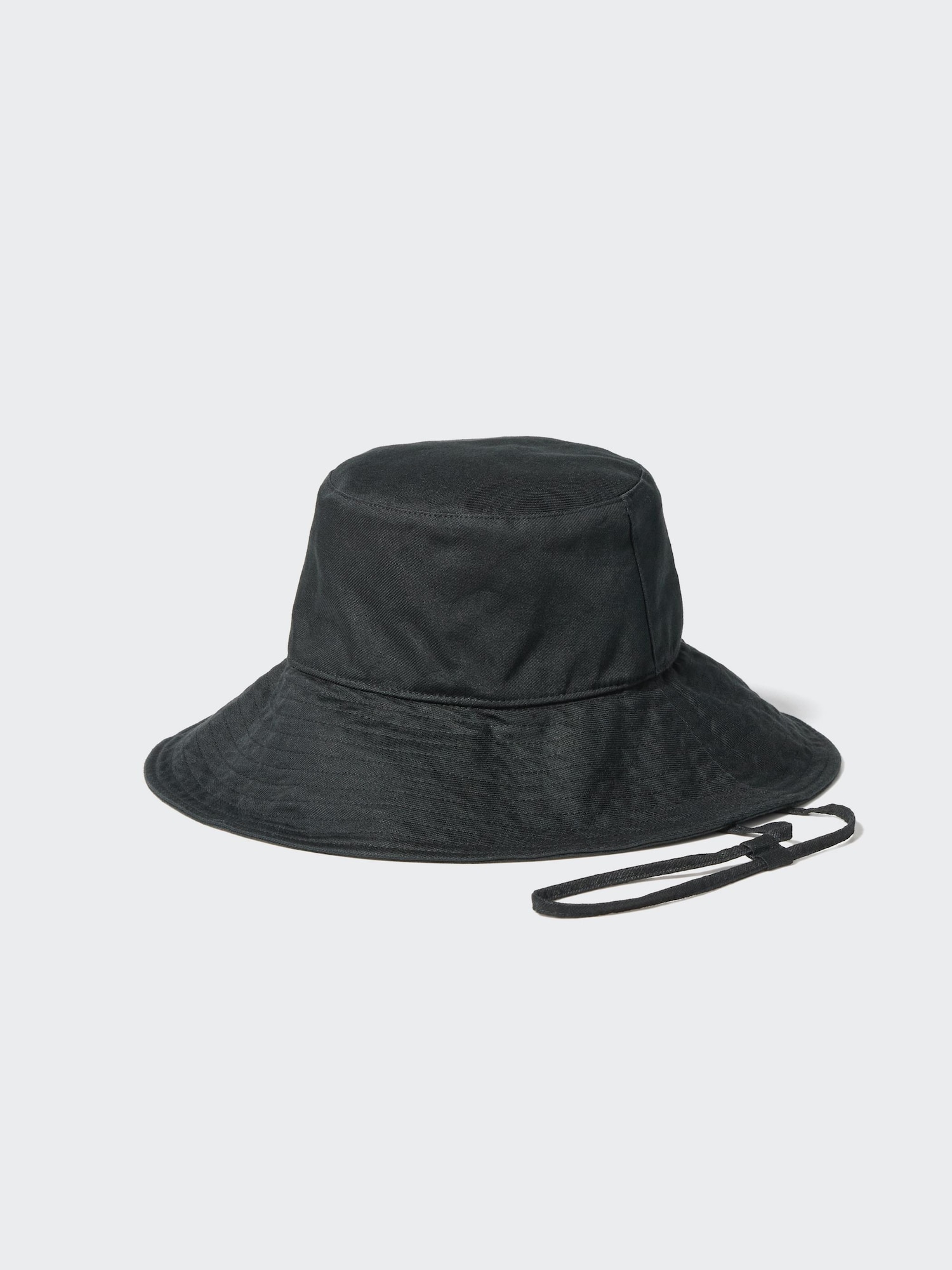 UNIQLO Women's UV Protection Cotton Linen Wide Brim Hat, Black