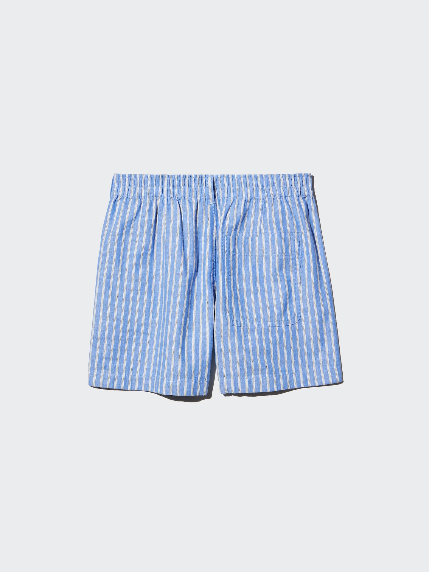 Женские шорты Uniqlo из льна и хлопка в полоску, цвет: Зелёный — фото 3
