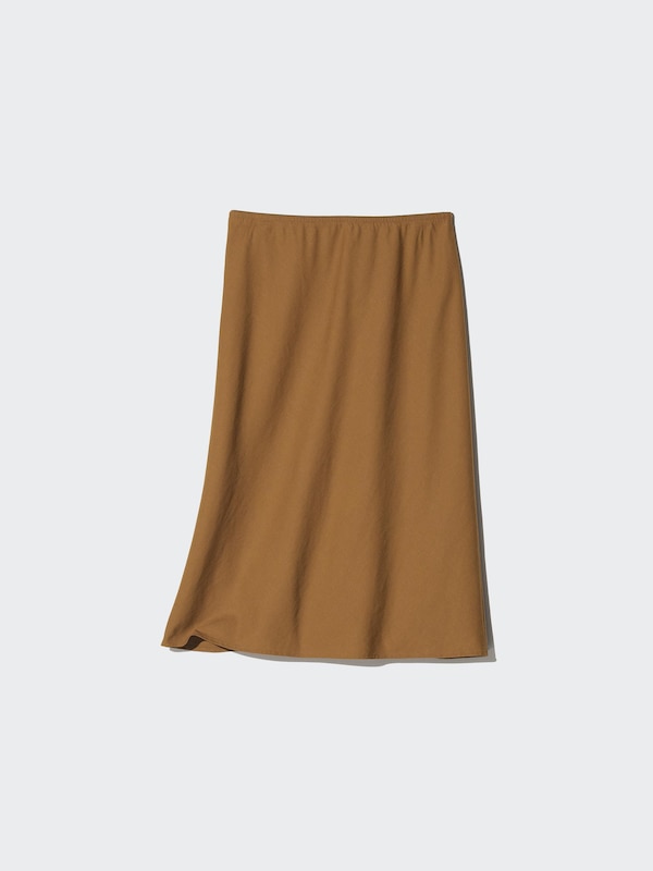 Linen Blend Narrow Midi Skirt