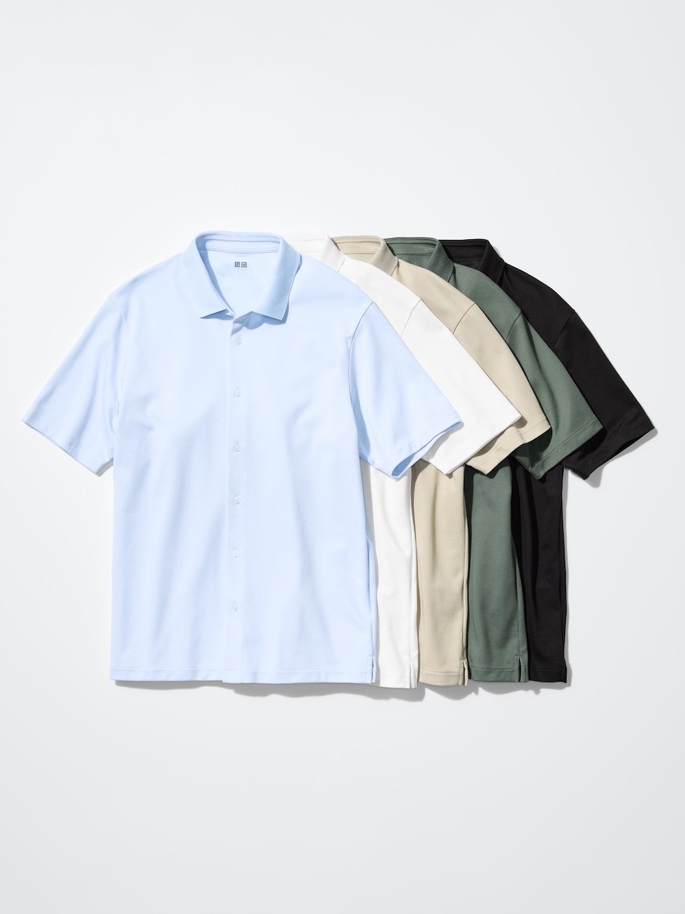 Uniqlo AIRism Cotton Pique Full Open Polo Shirt — фото 3