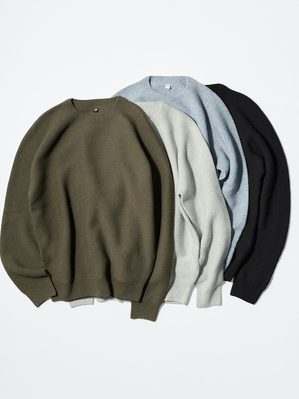 Washable 3D Knit Seamless Crew Neck Jumper