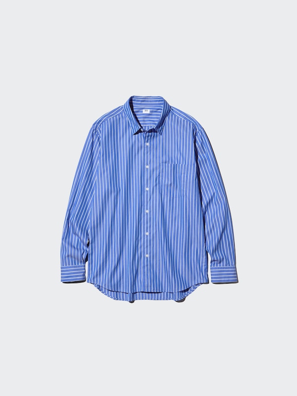 CHEMISE POPELINE DE COTON MANCHES LONGUES