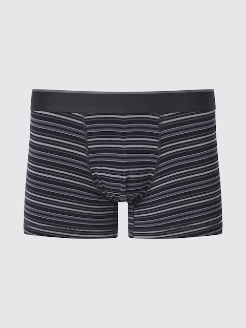 Uniqlo - Boxer En Coton (Taille Basse, Rayé) - Noir - Xxl