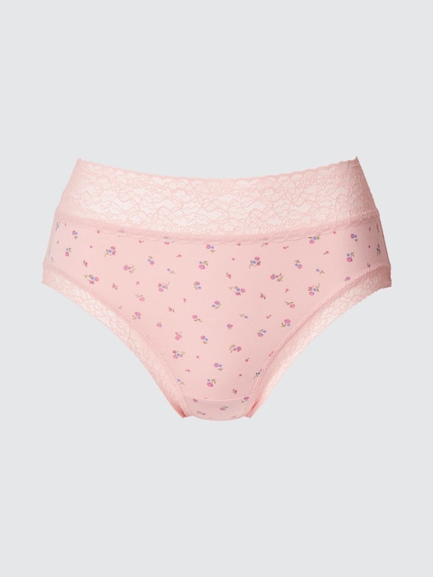 Uniqlo - Culotte (Taille Haute, Fleurs) - Rose - M