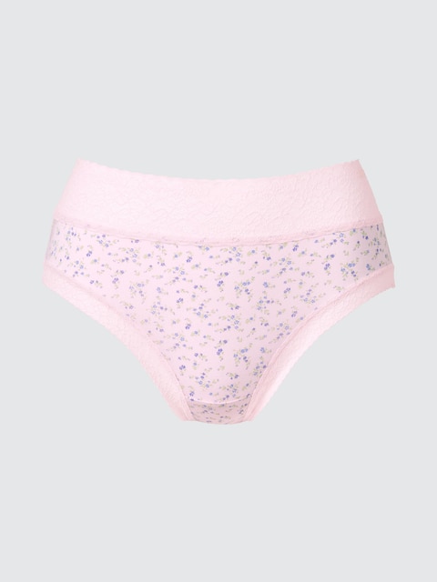 Uniqlo - Culotte (Taille Haute, Fleurs) - Rose - L