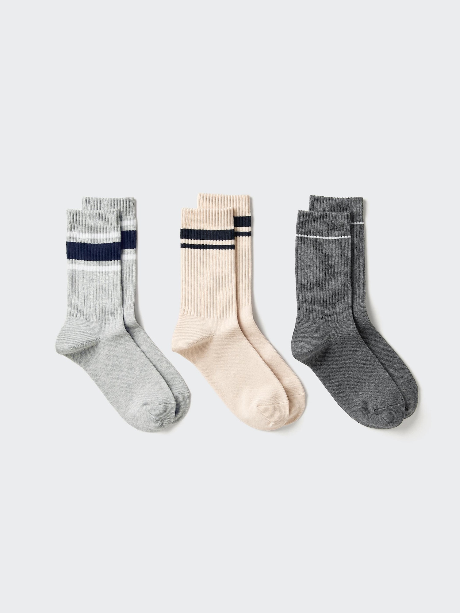 Women's Regular Socks 3P Ribbed Line | UNIQLO AU