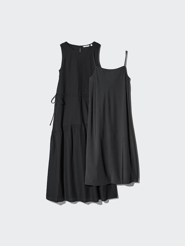 Linen Blend Tiered Dress