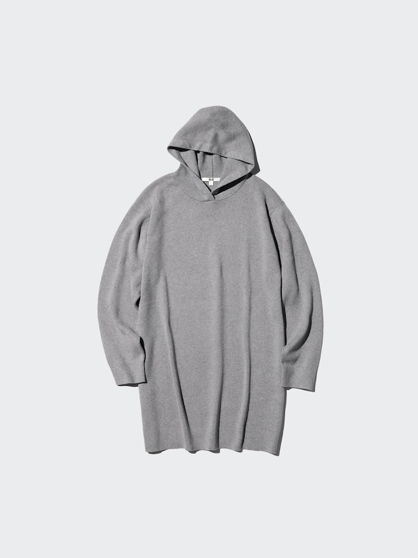 Smooth Cotton Knitted Hoodie Dress