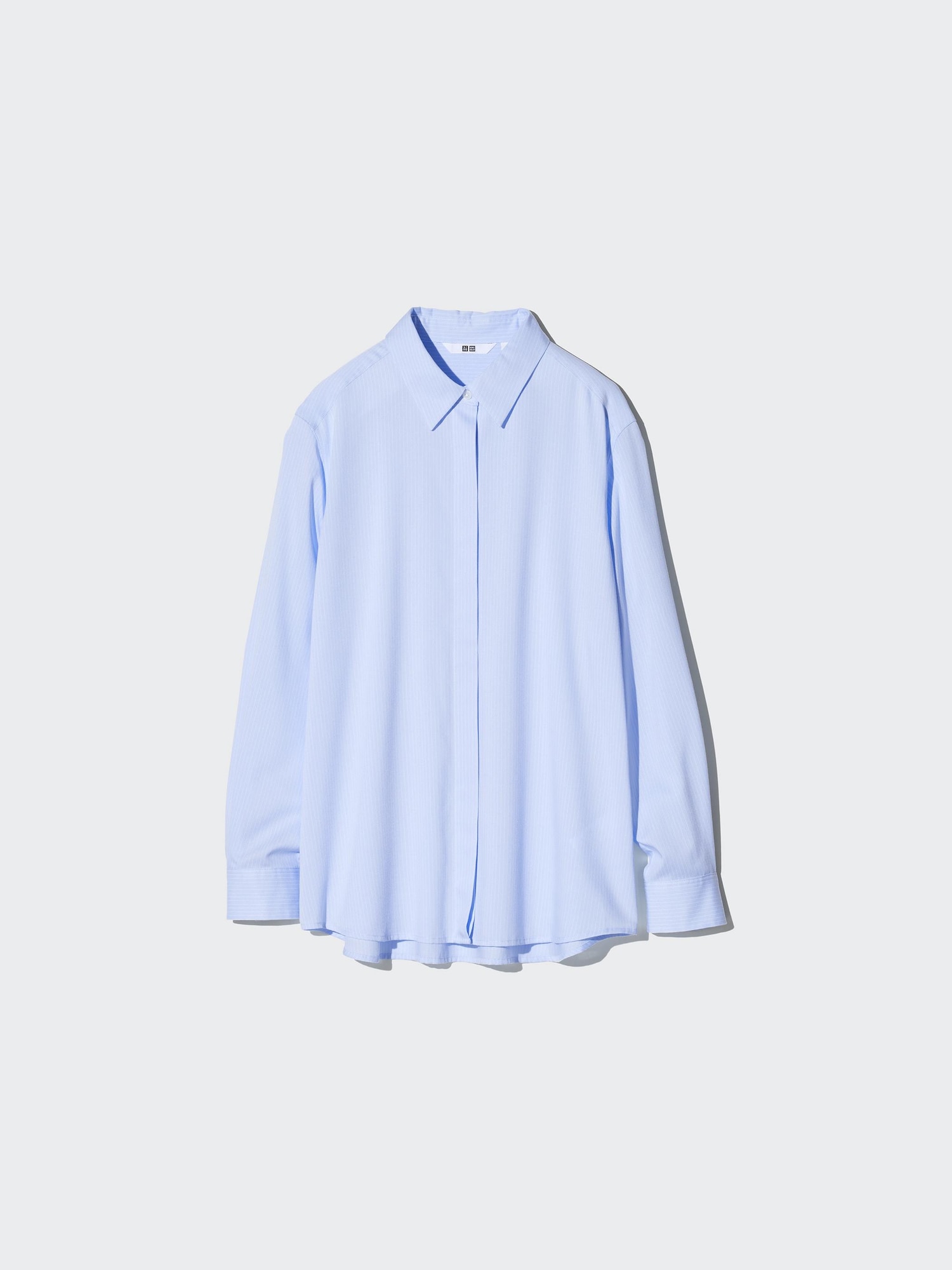 UNIQLO Women's Rayon Blouse Striped, Blue