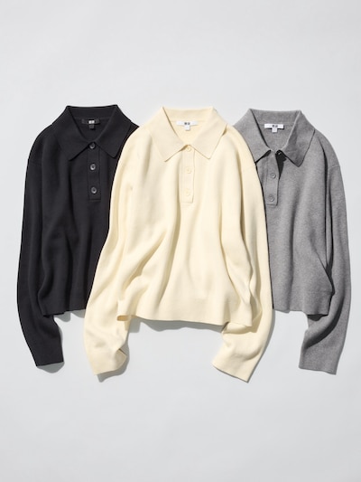 Smooth Cotton Polo Sweater
