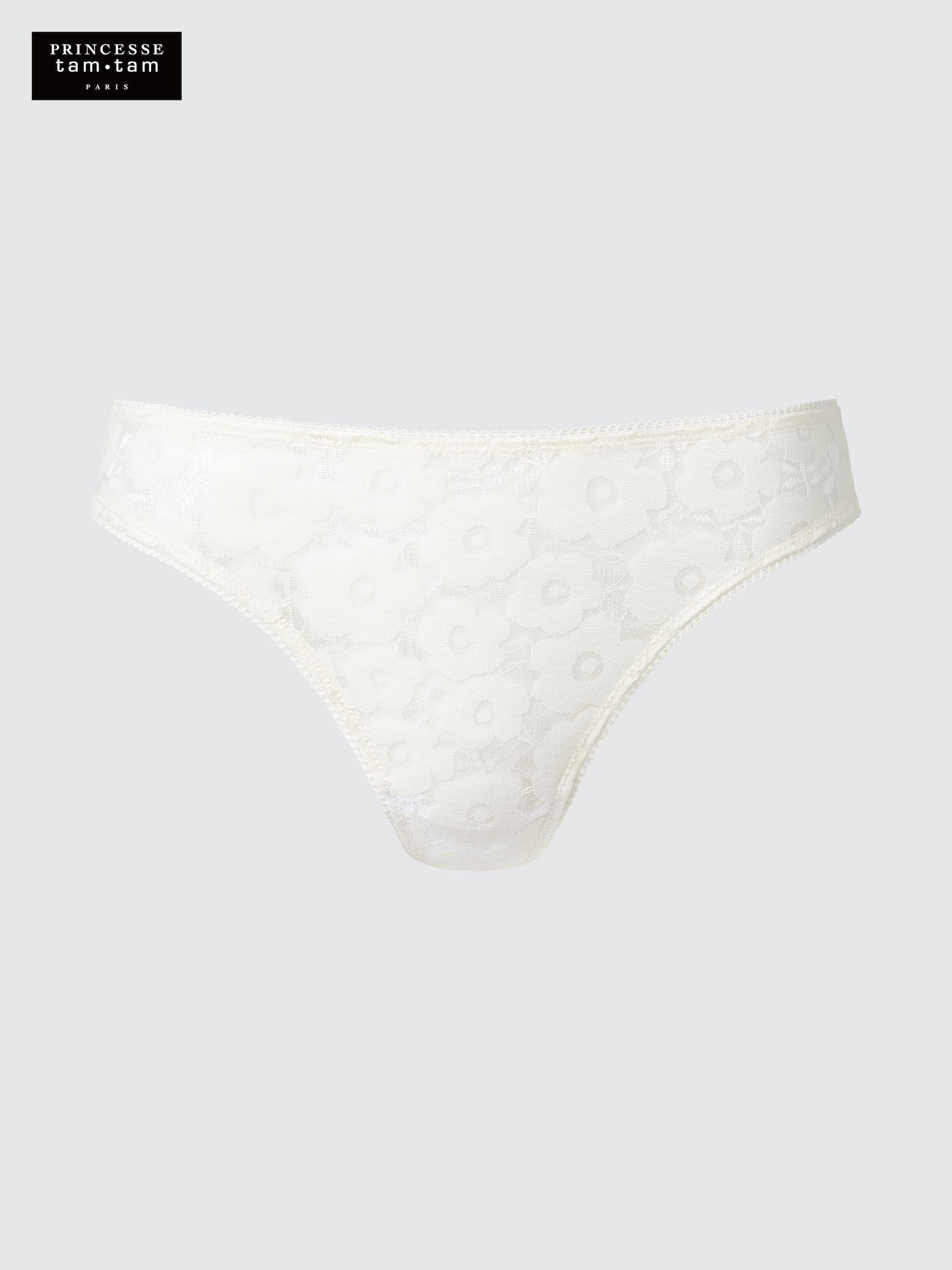 Çiçekli Düz Dantel Tanga