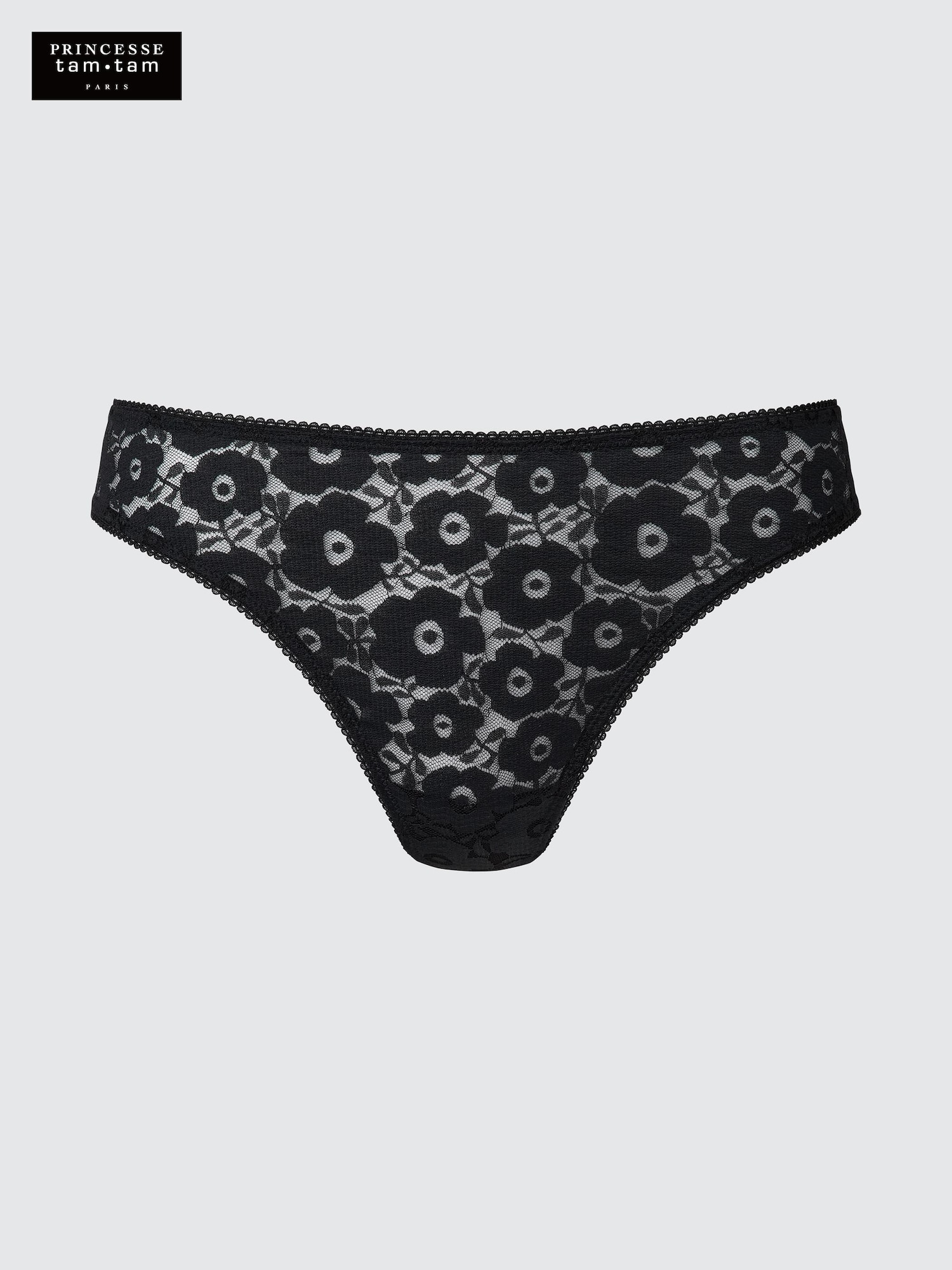 Çiçekli Düz Dantel Tanga