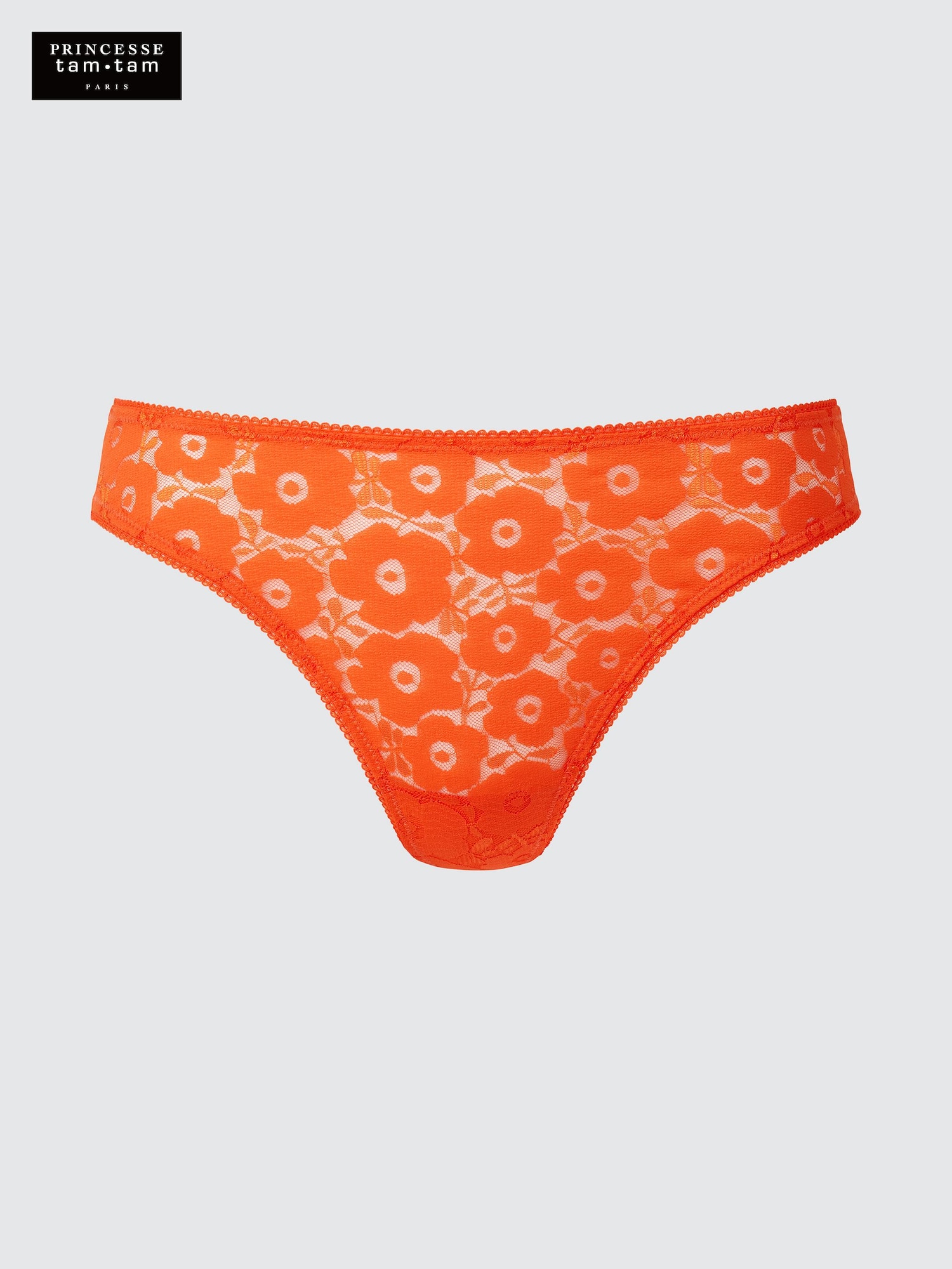 Çiçekli Düz Dantel Tanga
