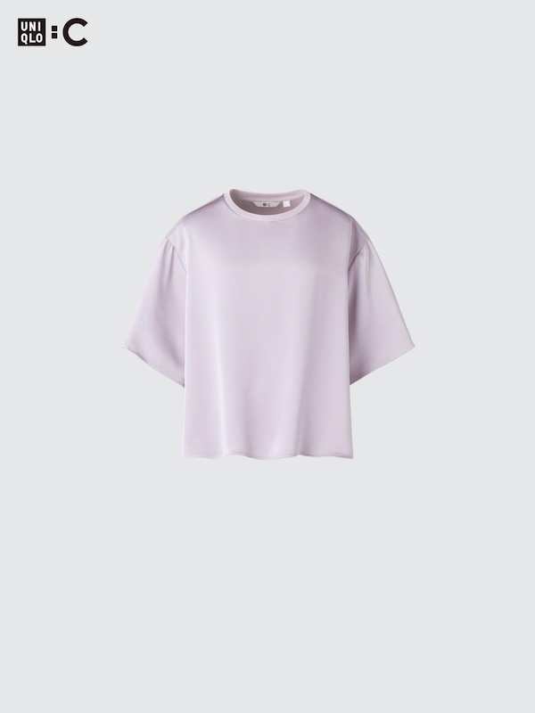 Satin Oversized Short Blouse | Half Sleeve