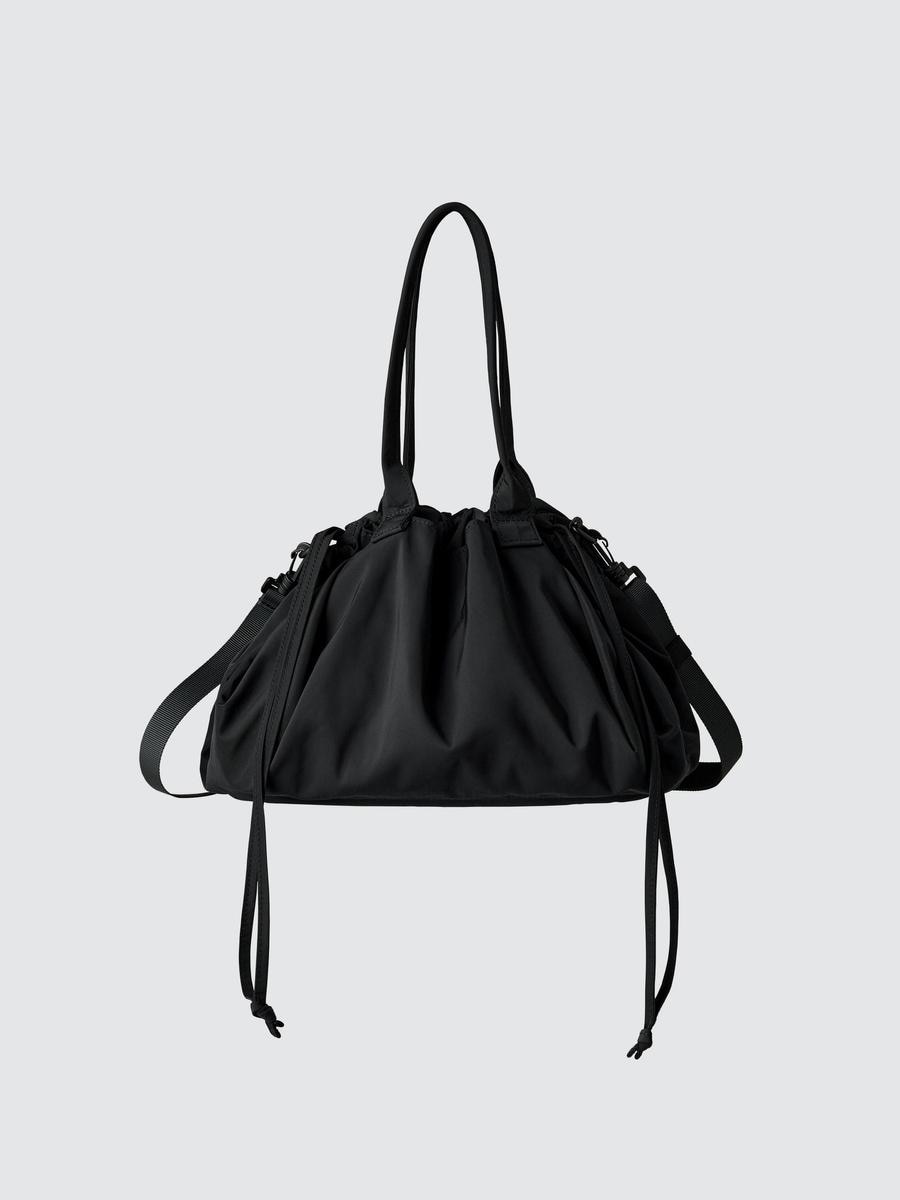 UNIQLO Men's Drawstring Bag with Water-Repellent, Black