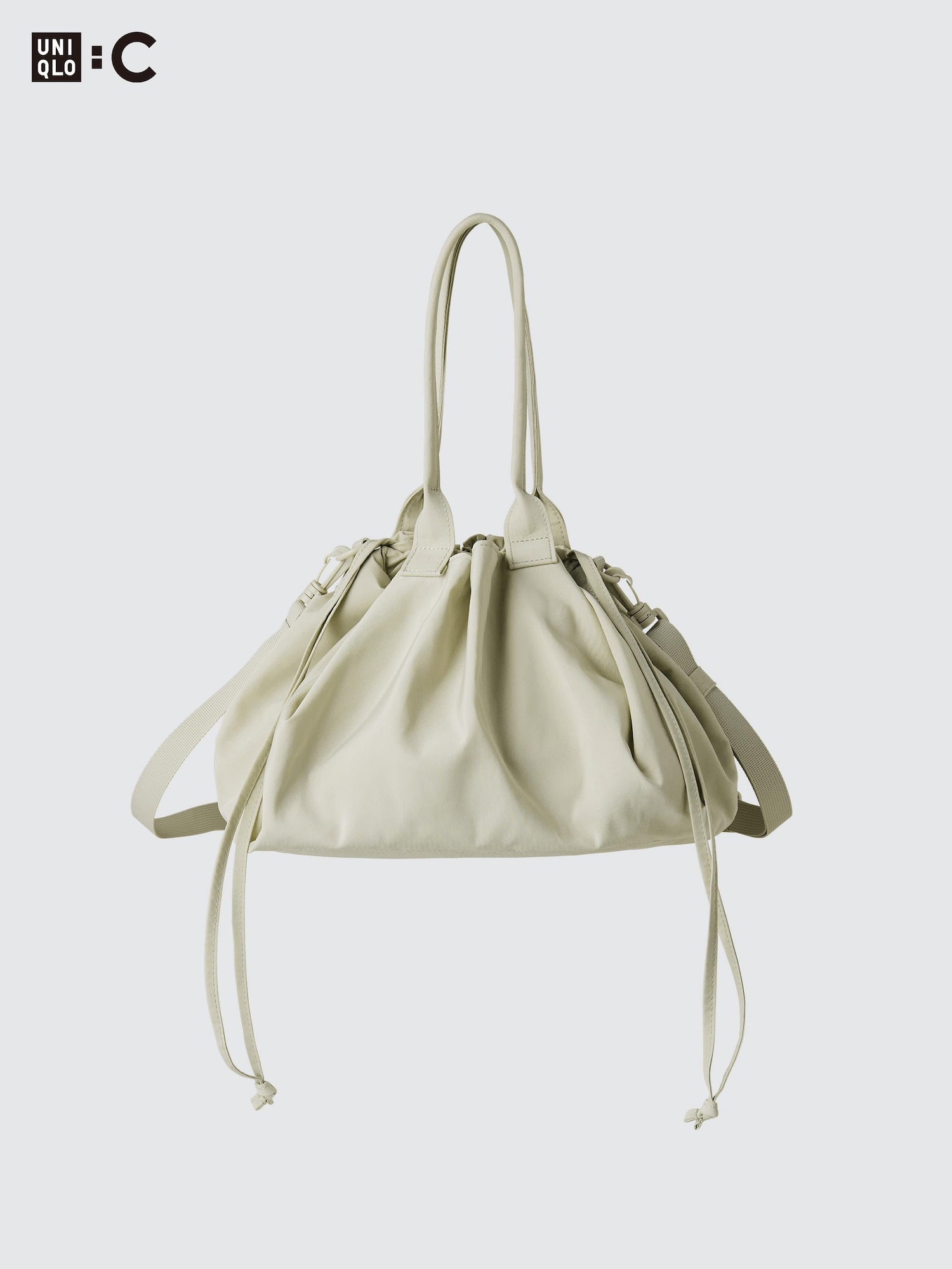 UNIQLO Men's Drawstring Bag with Water-Repellent, Beige