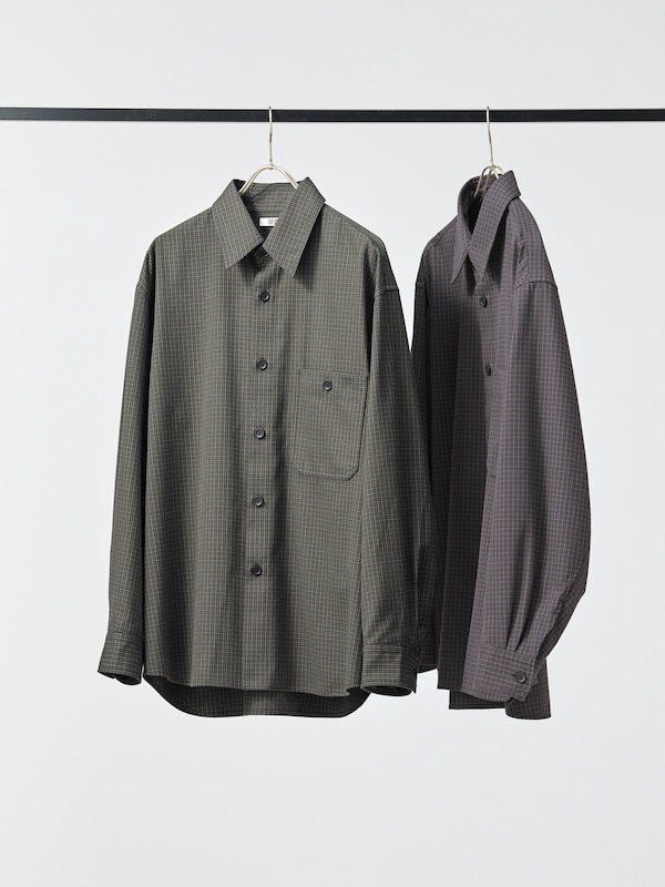 Twill Work Oversized Shirt Long Sleeve | Checked