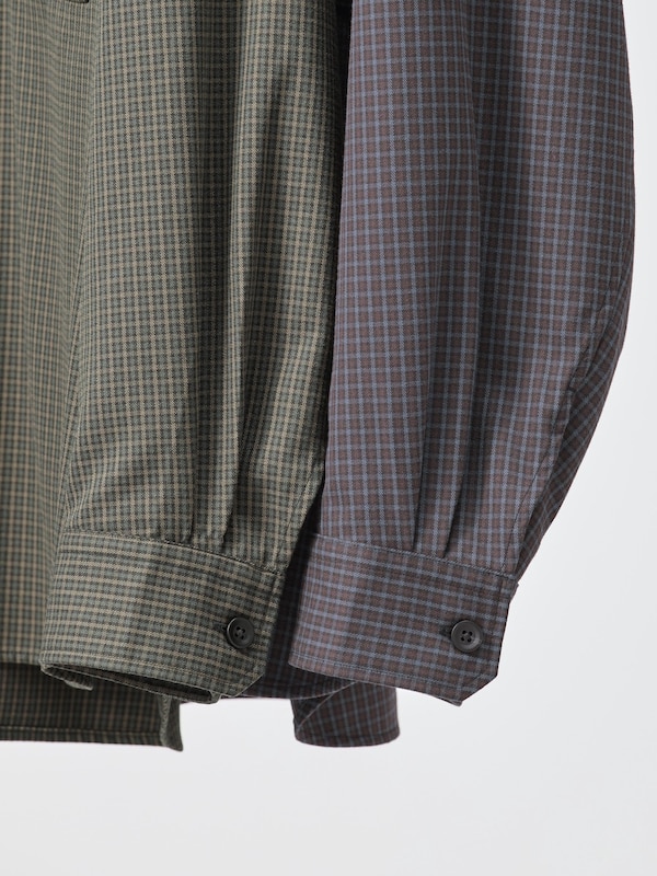 Twill Work Oversized Shirt Long Sleeve | Checked