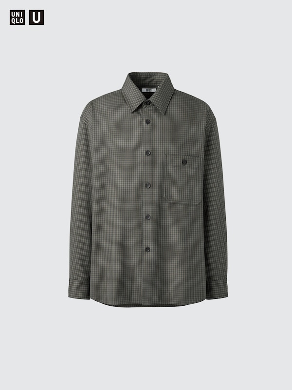 Twill Work Oversized Shirt Long Sleeve | Checked