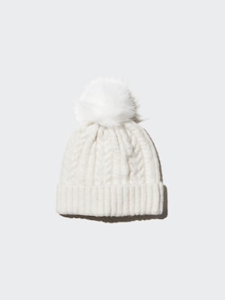 Souffle Yarn Knitted Pom Pom Beanie