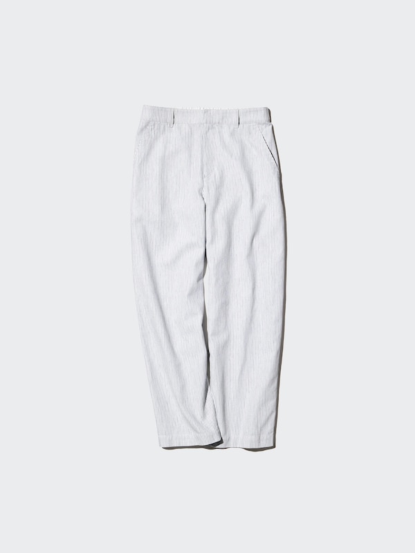 Linen Cotton Tapered Pants | Striped | Tall