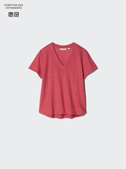 100% Linen V Neck T-Shirt
