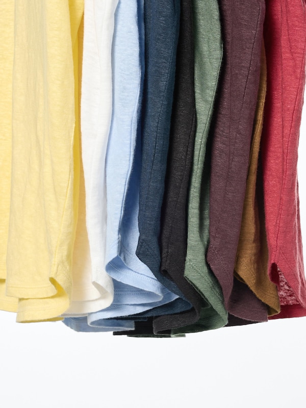 100% Linen V Neck T-Shirt