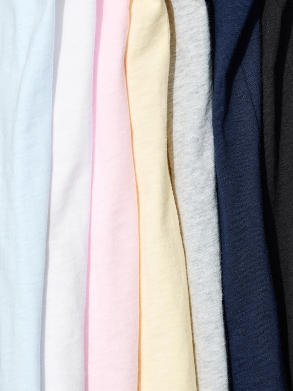 Slub Cotton V Neck Short Sleeve T-Shirt