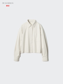 Oxford Boxy Cropped Shirt | Striped
