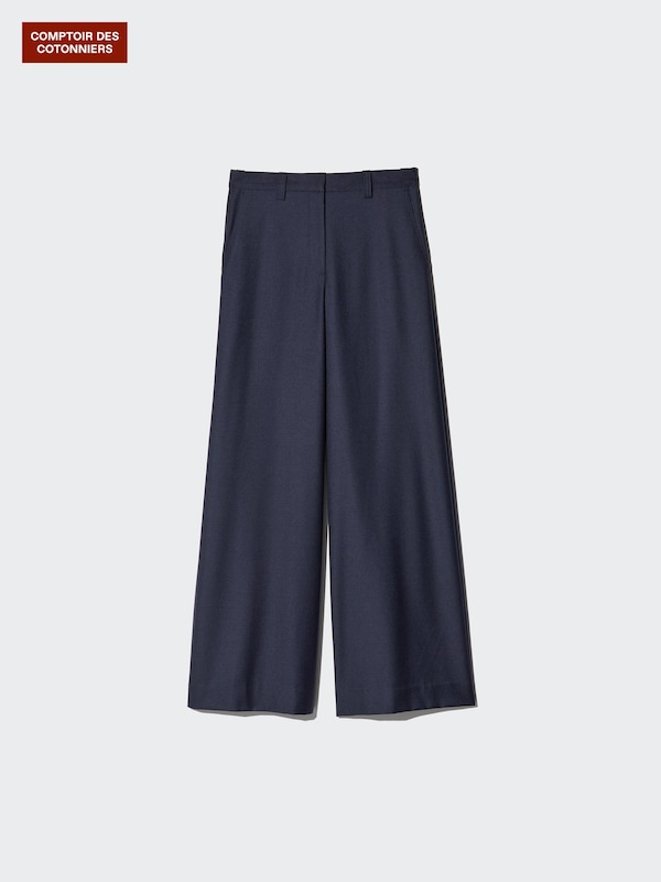 Wool Blend Wide Trousers