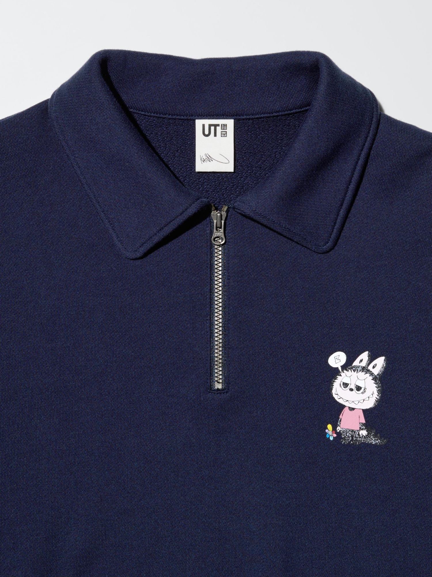 UT×POPMART ジップスウェットネイビーL Women's POP MART Half-Zip Sweatshirt | UNIQLO US