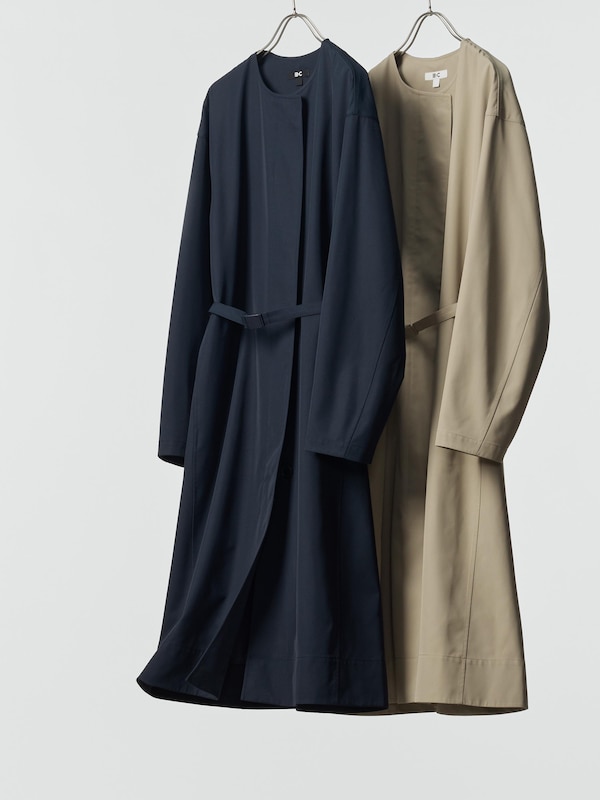 Collarless Long Coat