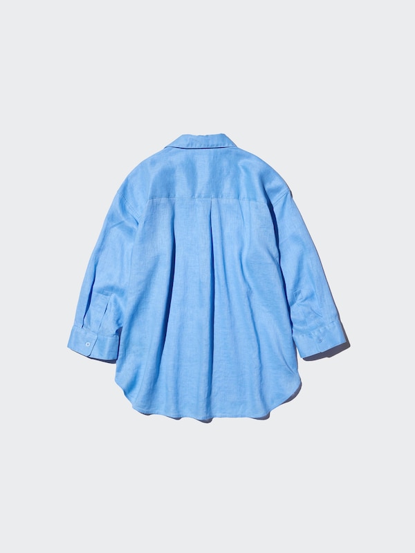 CHEMISE EN LIN DE QUALITÉ SUPÉRIEURE COL ITALIEN