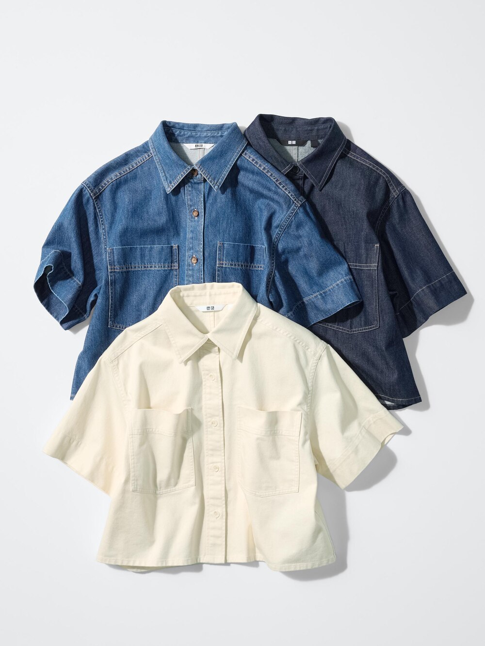 Uniqlo Denim Boxy Shirt | Half Sleeve — фото 5