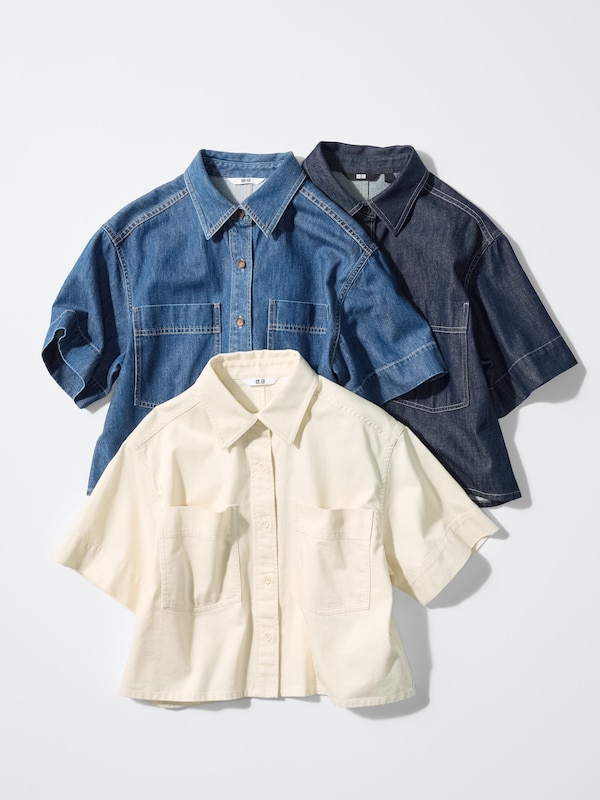 Denim Boxy Shirt | Half Sleeve