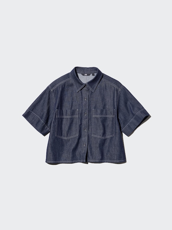 Denim Boxy Shirt | Half Sleeve